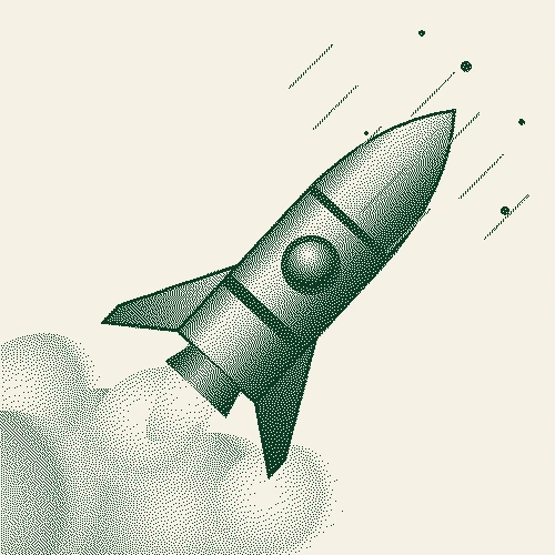 A rocket lifting off