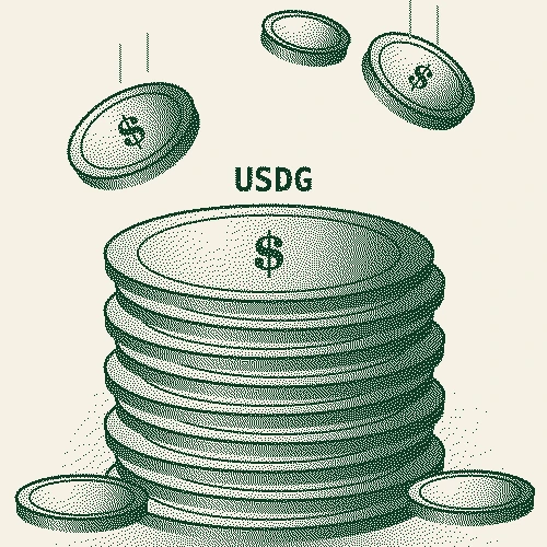 A stack of USDG coins